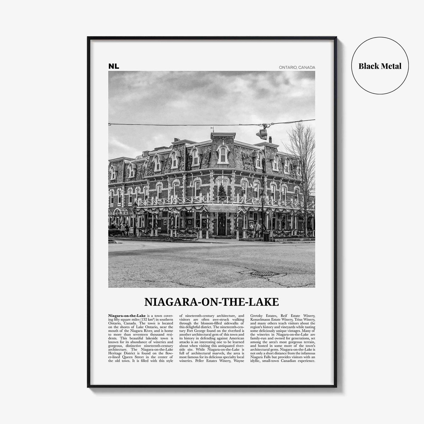 Niagara On The Lake Print Black and White, Niagara on the Lake Wall Art, Niagara on the Lake Poster, Niagara on the Lake Photo,