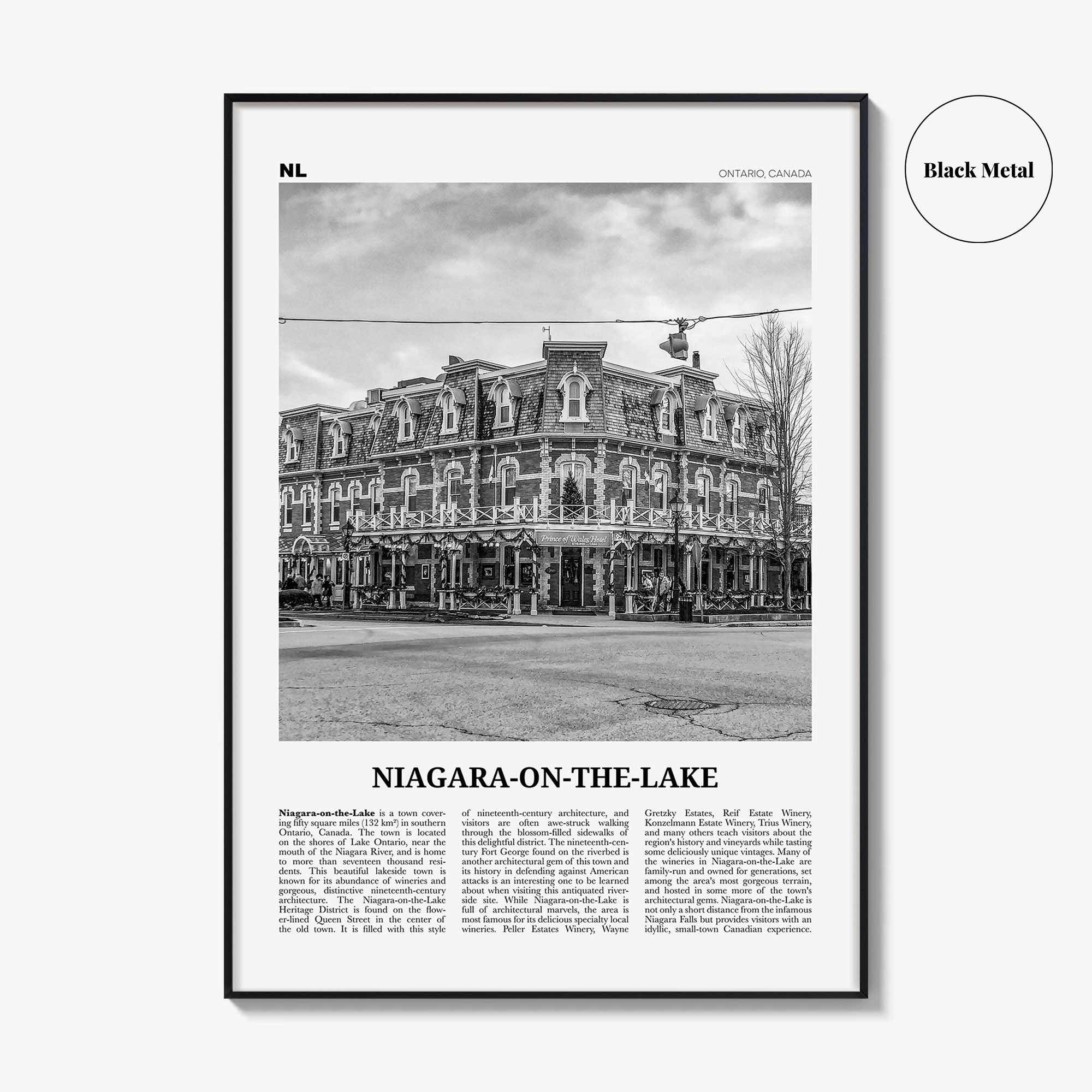Niagara On The Lake Print Black and White, Niagara on the Lake Wall Art, Niagara on the Lake Poster, Niagara on the Lake Photo,