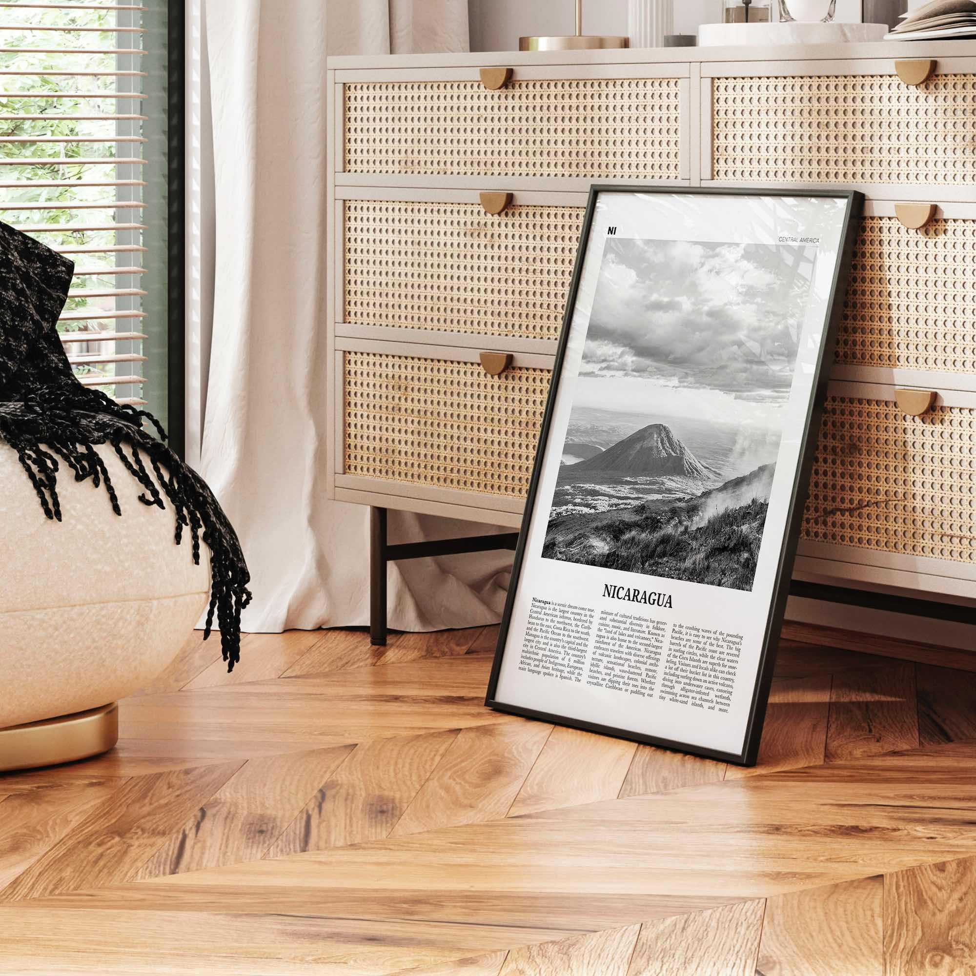 Nicaragua Print Black and White, Nicaragua Wall Art, Nicaragua Poster, Nicaragua Photo, Nicaragua Wall Decor, Managua, Central America