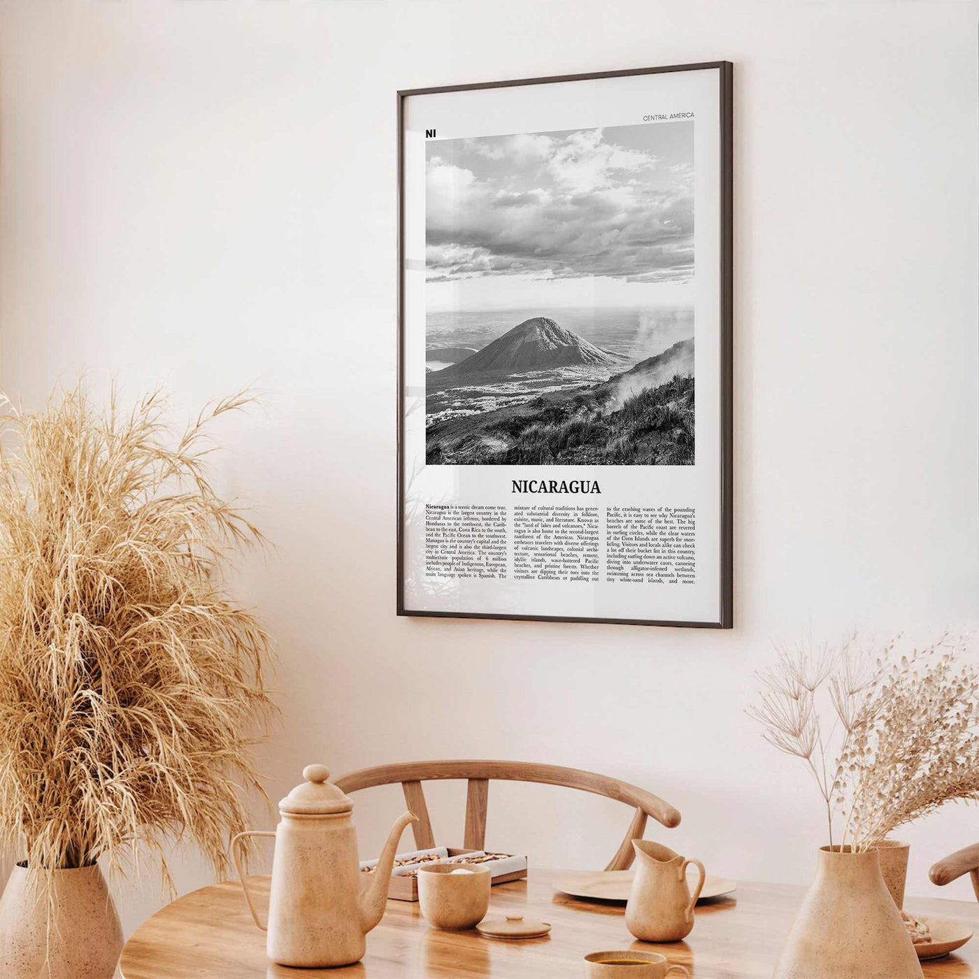 Nicaragua Print Black and White, Nicaragua Wall Art, Nicaragua Poster, Nicaragua Photo, Nicaragua Wall Decor, Managua, Central America