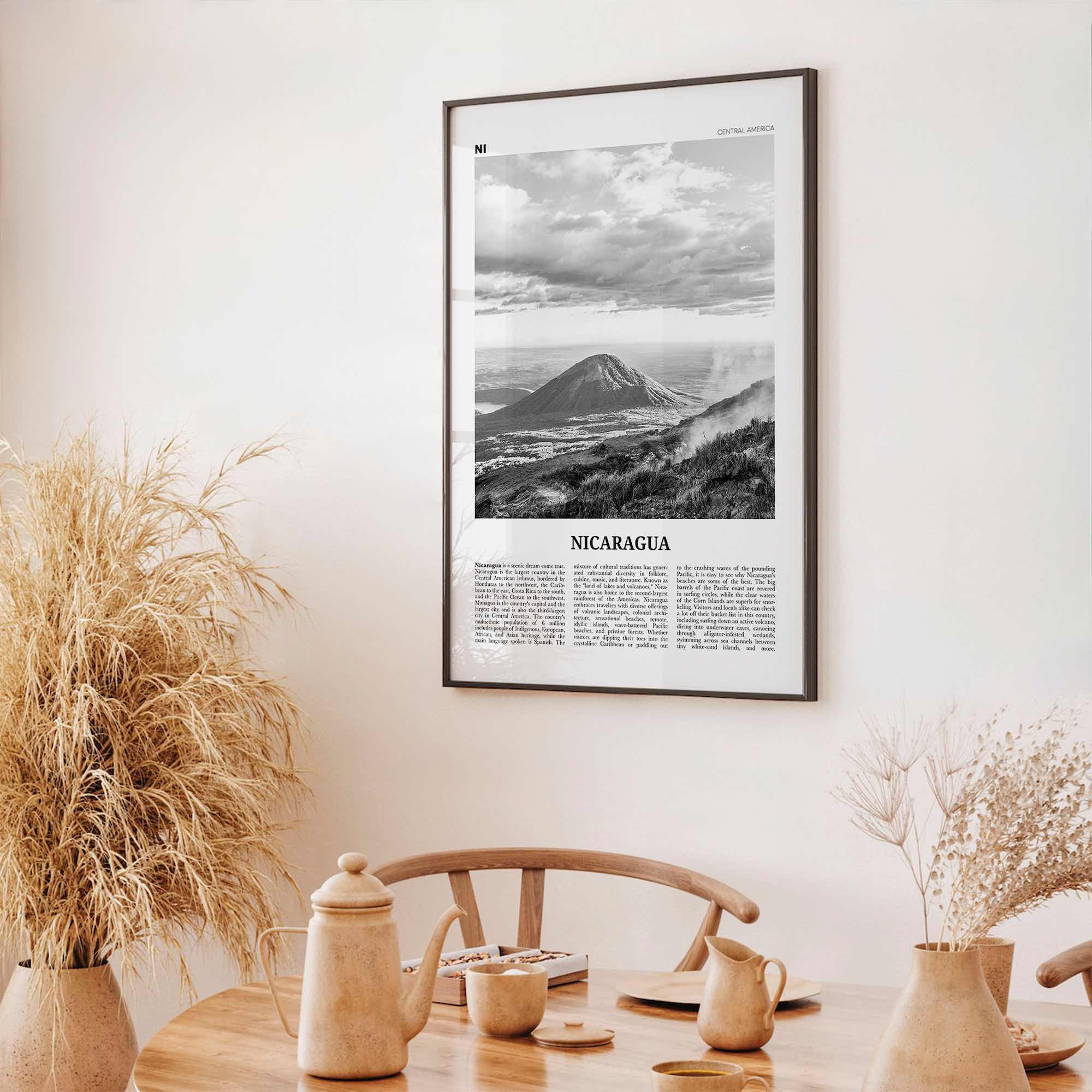 Nicaragua Print Black and White, Nicaragua Wall Art, Nicaragua Poster, Nicaragua Photo, Nicaragua Wall Decor, Managua, Central America