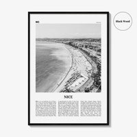 Nice Print Black and White, Nice Wall Art, Nice Poster, France, Niça, Nissa, Nizza, Nicaea, Provence-Alpes-Côte d'Azur, French Riviera