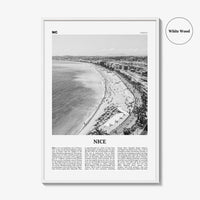 Nice Print Black and White, Nice Wall Art, Nice Poster, France, Niça, Nissa, Nizza, Nicaea, Provence-Alpes-Côte d'Azur, French Riviera