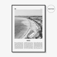 Nice Print Black and White, Nice Wall Art, Nice Poster, France, Niça, Nissa, Nizza, Nicaea, Provence-Alpes-Côte d'Azur, French Riviera