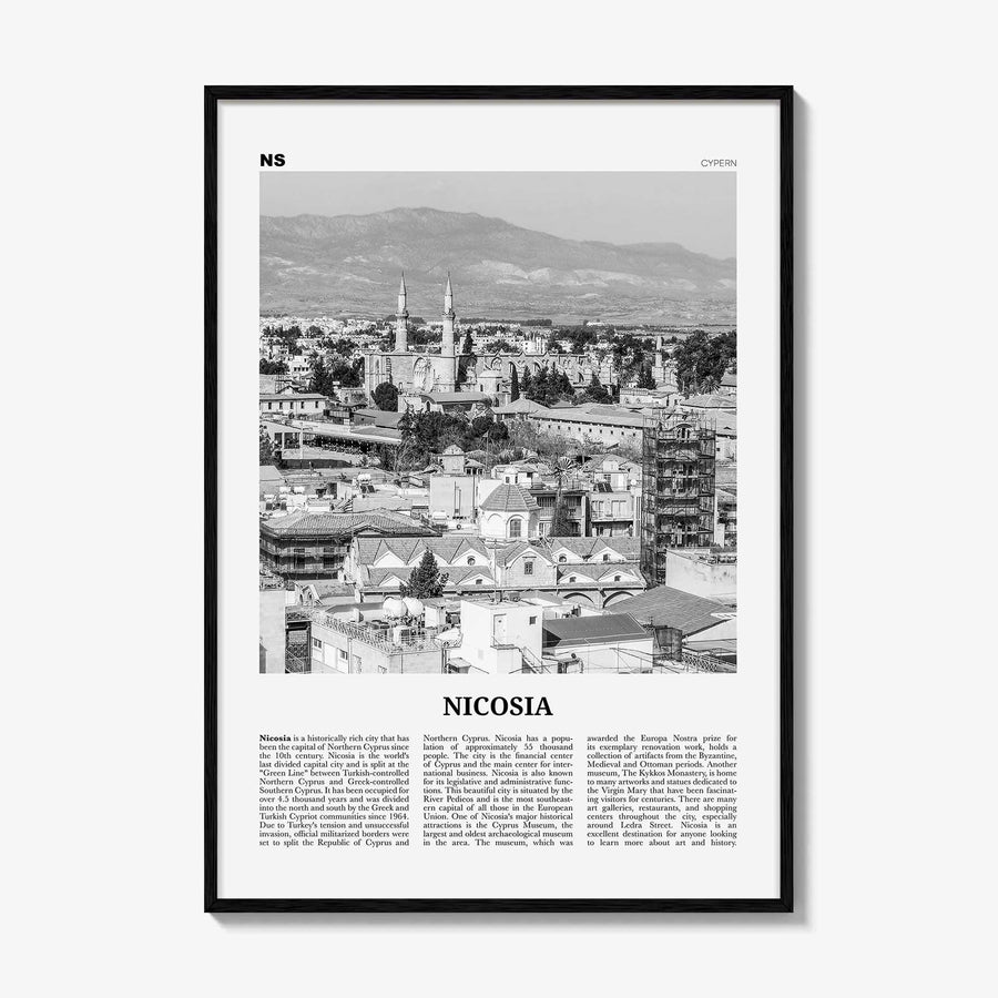 Nicosia Print Black and White, Nicosia Wall Art, Nicosia Poster, Nicosia Photo, Nicosia Wall Décor, Cyprus, Κυπριακή, Kıbrıs, Cumhuriyeti