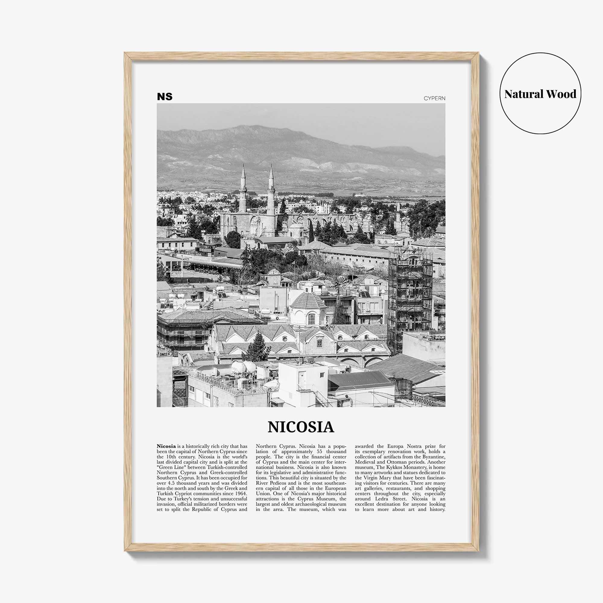 Nicosia Print Black and White, Nicosia Wall Art, Nicosia Poster, Nicosia Photo, Nicosia Wall Décor, Cyprus, Κυπριακή, Kıbrıs, Cumhuriyeti