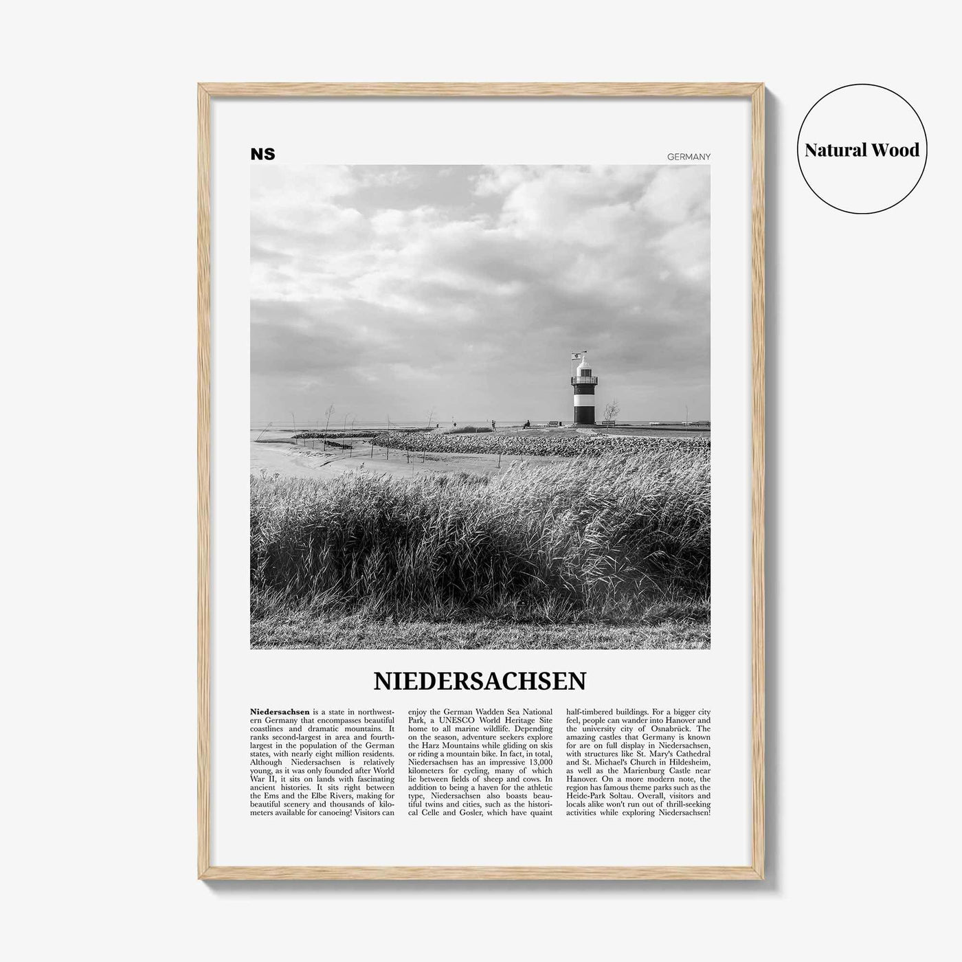 Niedersachsen Print Black and White, Niedersachsen Wall Art, Niedersachsen Poster, Niedersachsen Photo, Niedersachsen Map, Germany