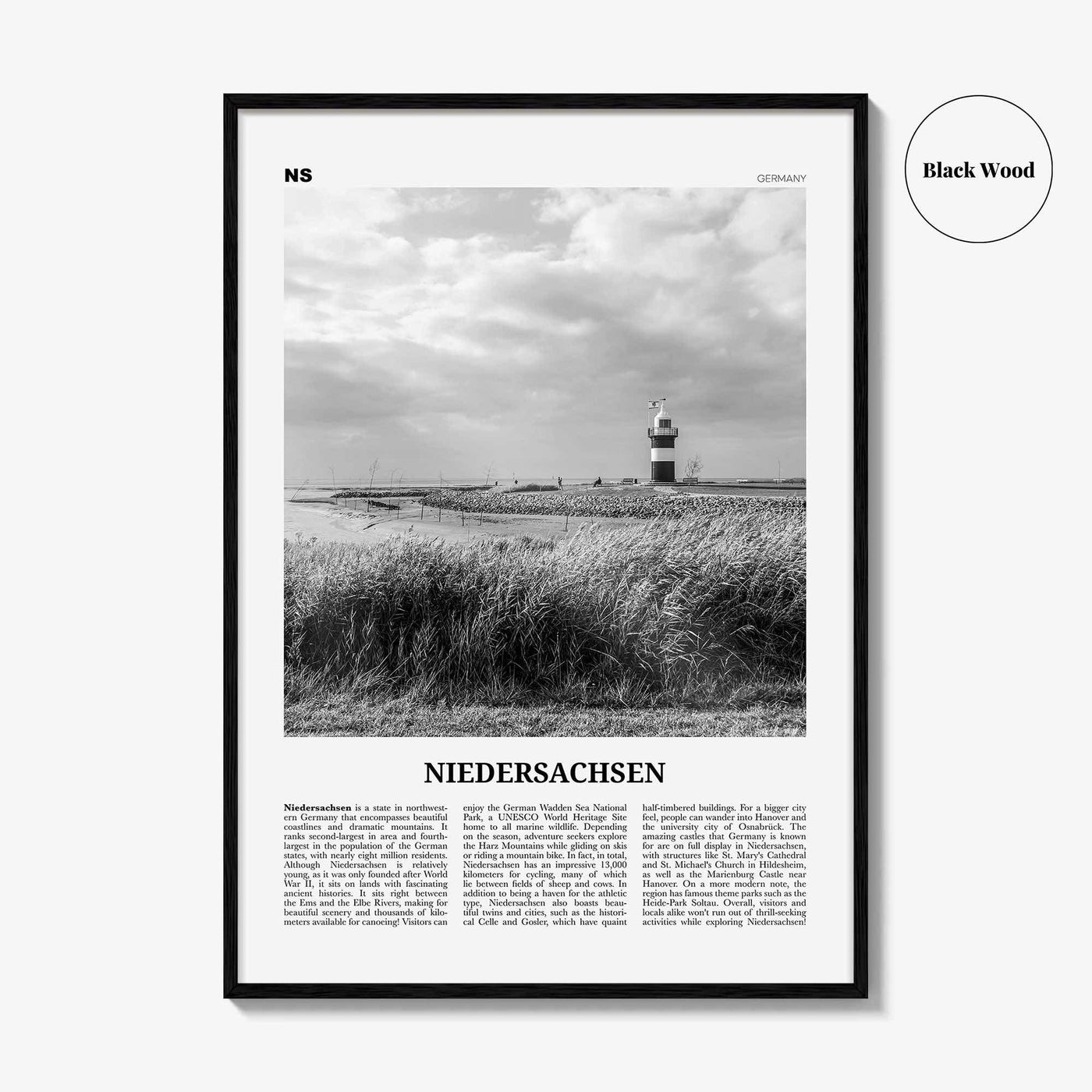 Niedersachsen Print Black and White, Niedersachsen Wall Art, Niedersachsen Poster, Niedersachsen Photo, Niedersachsen Map, Germany