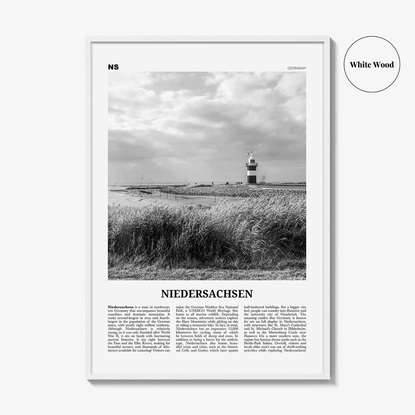 Niedersachsen Print Black and White, Niedersachsen Wall Art, Niedersachsen Poster, Niedersachsen Photo, Niedersachsen Map, Germany