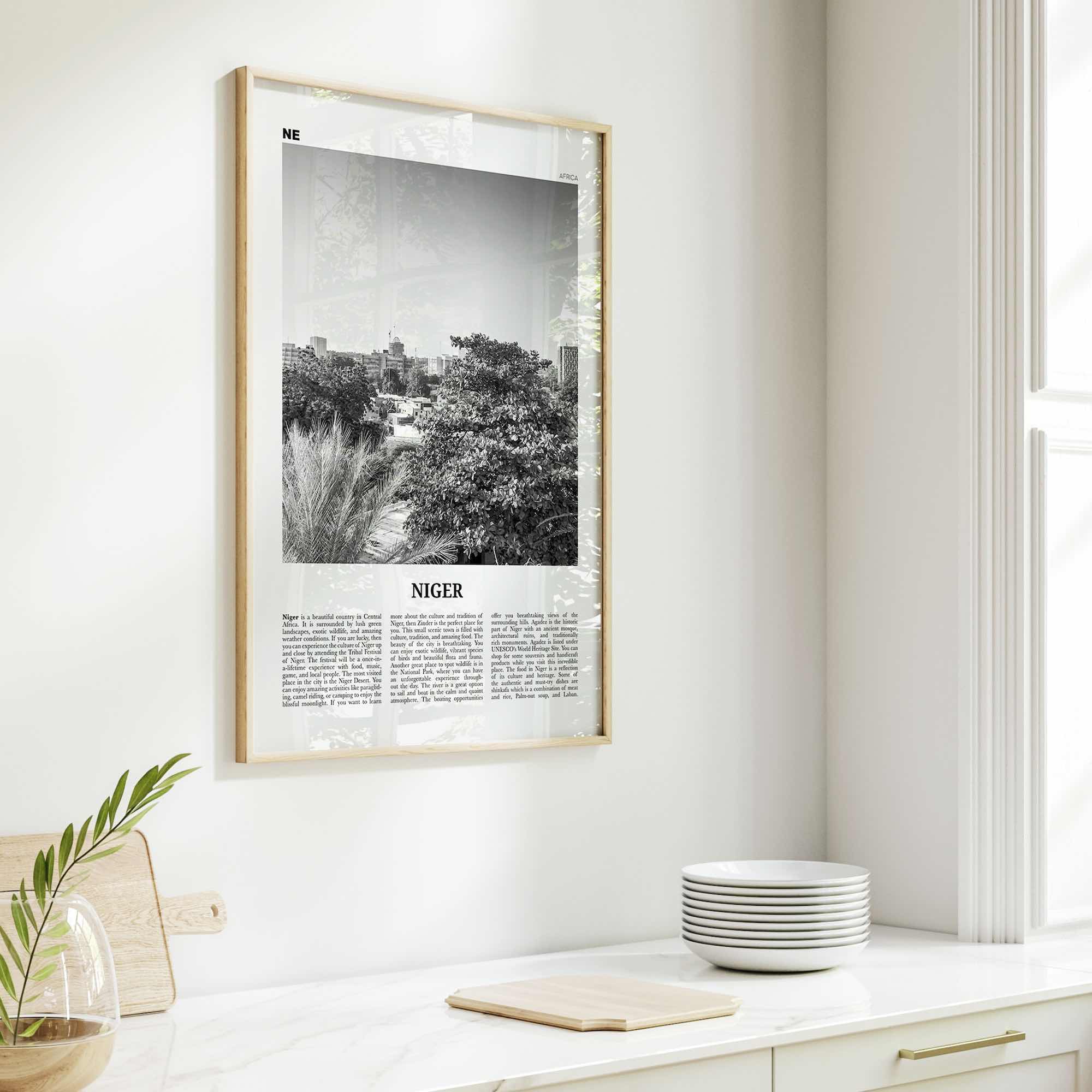 Niger Print Black and White, Niger Wall Art, Niger Poster, Niger Photo, Niger Wall Decor, Country Art Print, Africa
