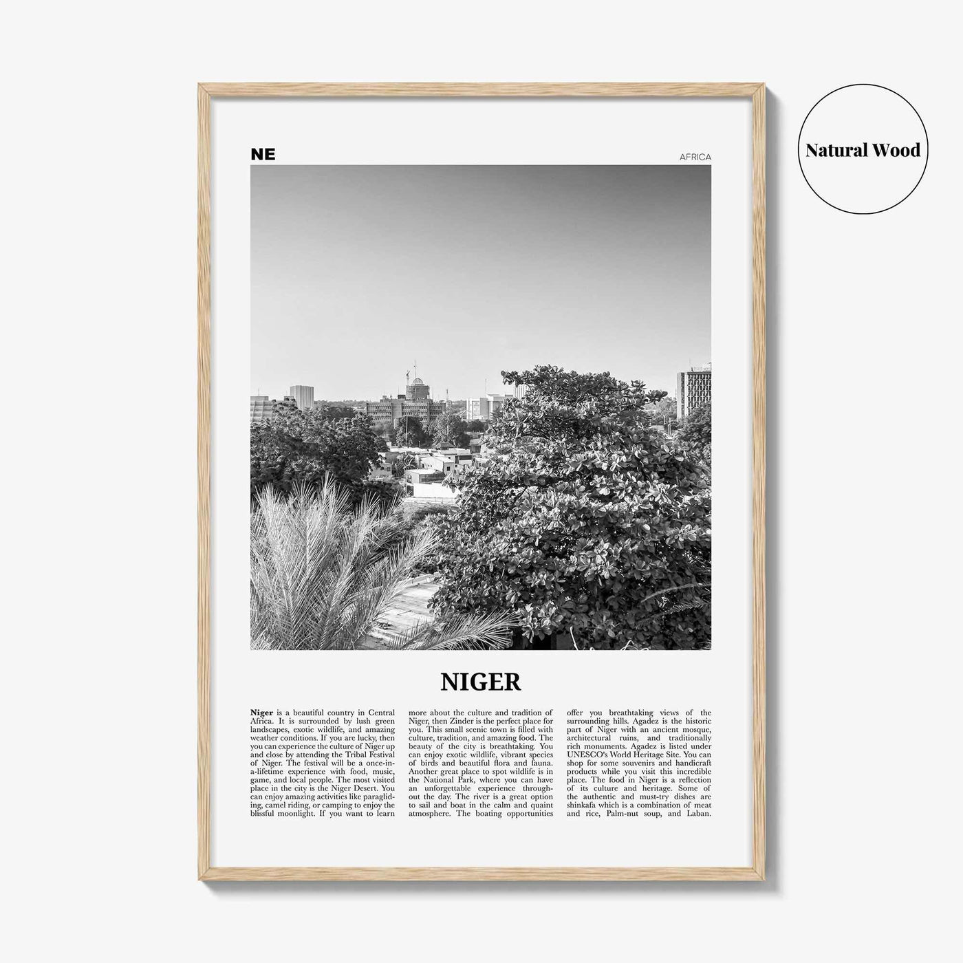 Niger Print Black and White, Niger Wall Art, Niger Poster, Niger Photo, Niger Wall Decor, Country Art Print, Africa