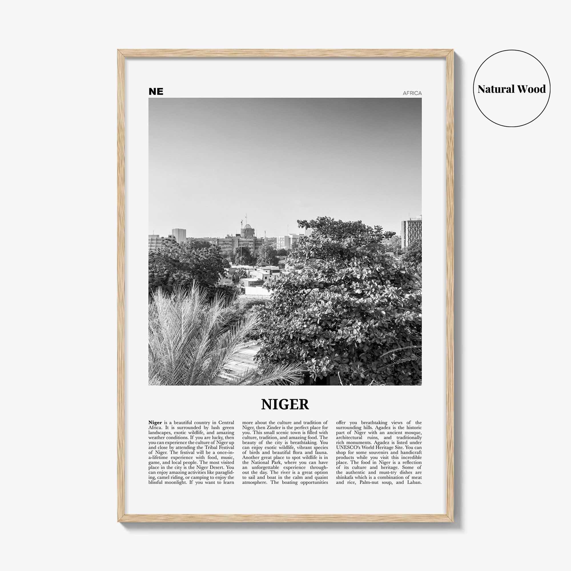 Niger Print Black and White, Niger Wall Art, Niger Poster, Niger Photo, Niger Wall Decor, Country Art Print, Africa
