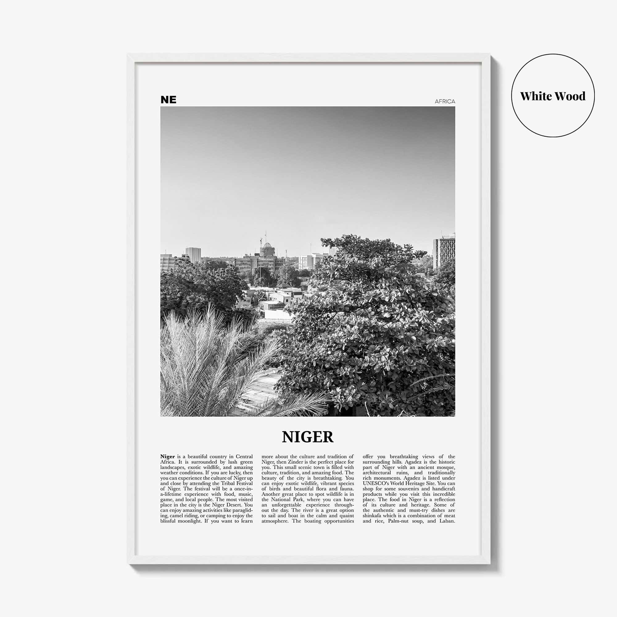 Niger Print Black and White, Niger Wall Art, Niger Poster, Niger Photo, Niger Wall Decor, Country Art Print, Africa