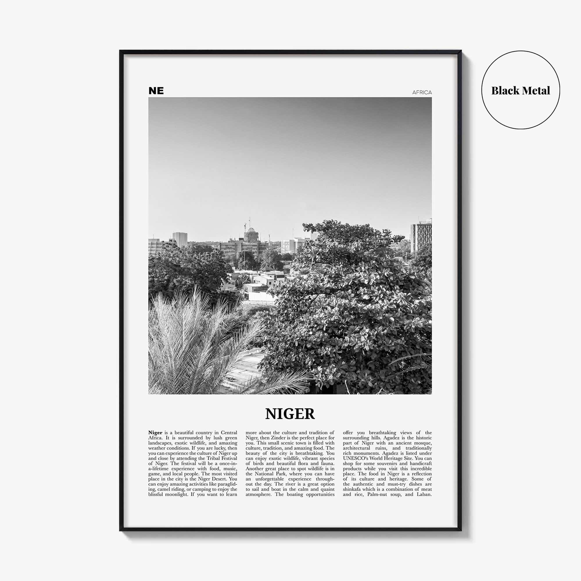 Niger Print Black and White, Niger Wall Art, Niger Poster, Niger Photo, Niger Wall Decor, Country Art Print, Africa