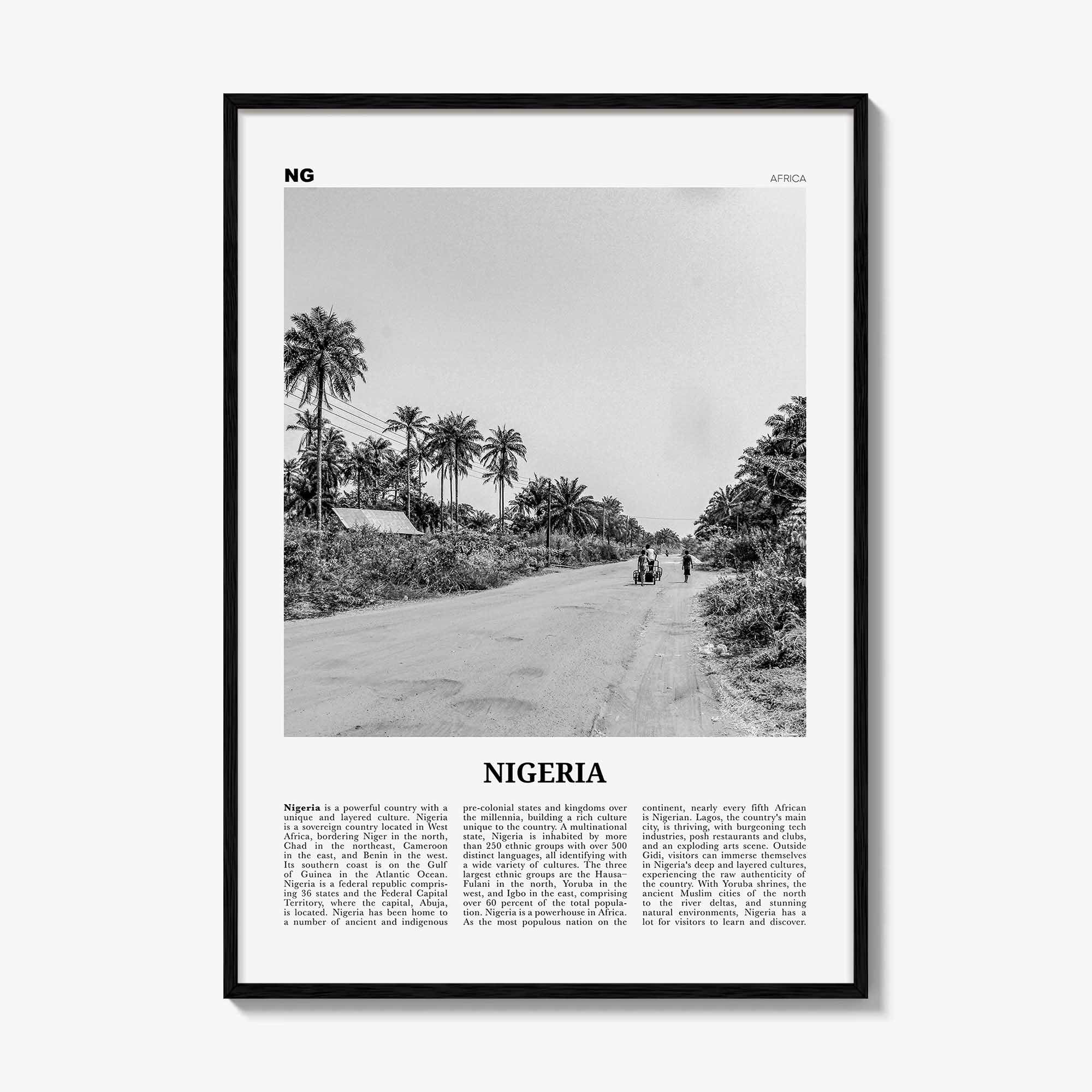 Nigeria Print Black and White No 1, Nigeria Wall Art, Nigeria Poster, Nigeria Photo, Nigeria Wall Decor, Nijeriya, Abuja, Lagos, Africa