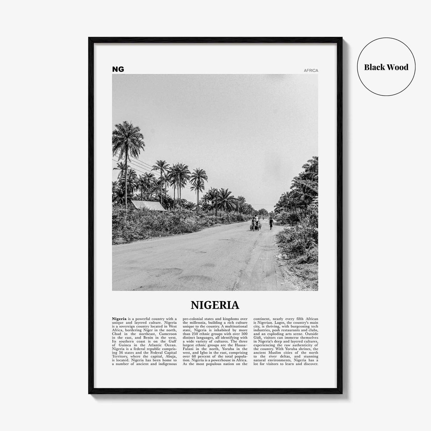 Nigeria Print Black and White No 1, Nigeria Wall Art, Nigeria Poster, Nigeria Photo, Nigeria Wall Decor, Nijeriya, Abuja, Lagos, Africa