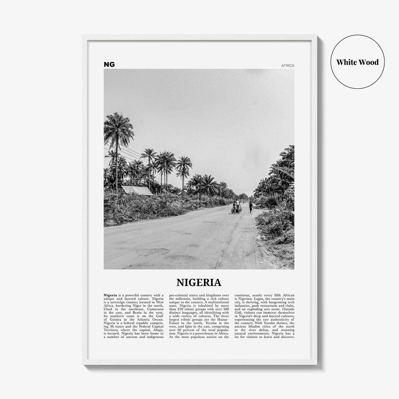 Nigeria Print Black and White No 1, Nigeria Wall Art, Nigeria Poster, Nigeria Photo, Nigeria Wall Decor, Nijeriya, Abuja, Lagos, Africa