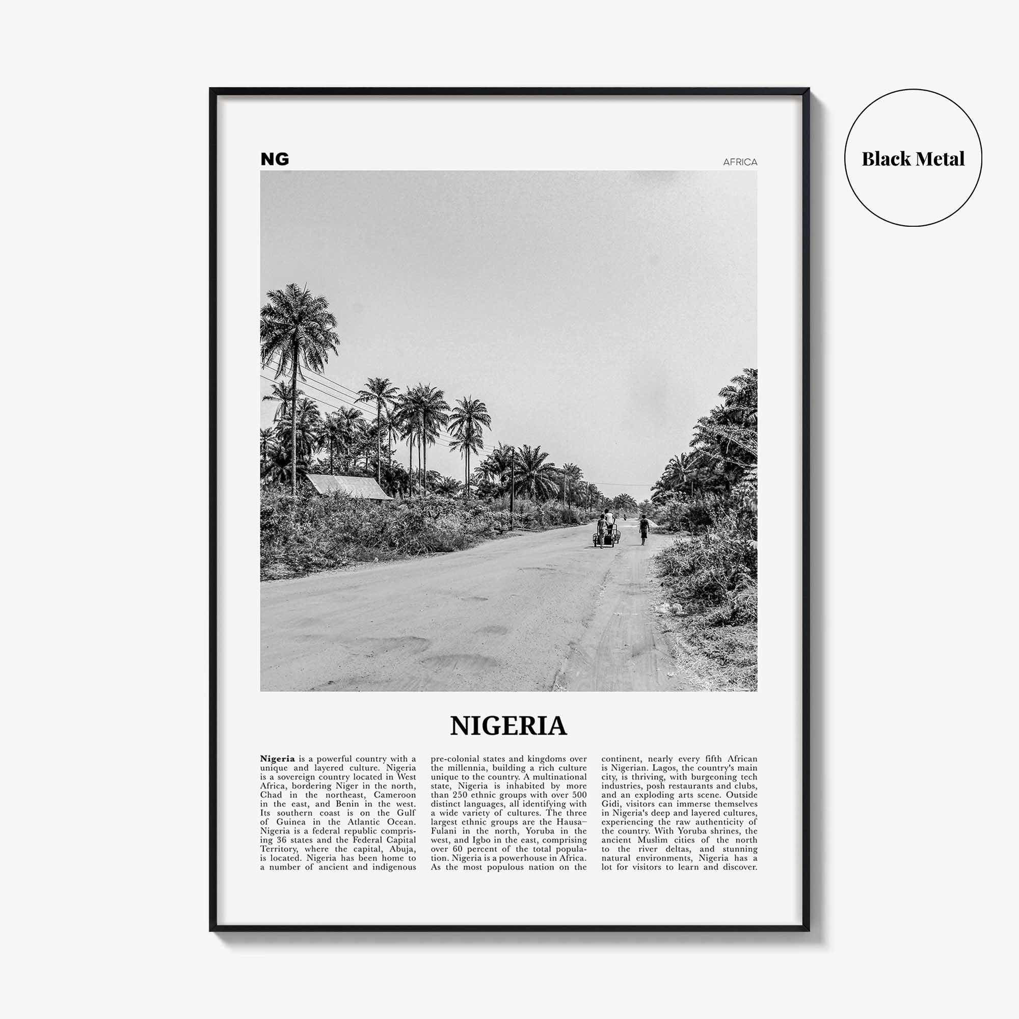 Nigeria Print Black and White No 1, Nigeria Wall Art, Nigeria Poster, Nigeria Photo, Nigeria Wall Decor, Nijeriya, Abuja, Lagos, Africa