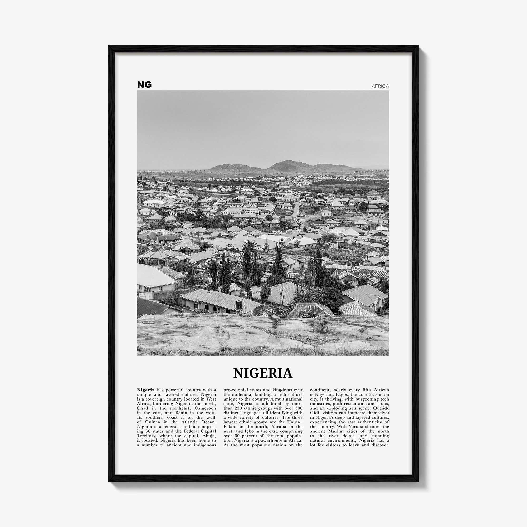 Nigeria Print Black and White No 2, Nigeria Wall Art, Nigeria Poster, Nigeria Photo, Nigeria Wall Decor, Nijeriya, Abuja, Lagos, Africa
