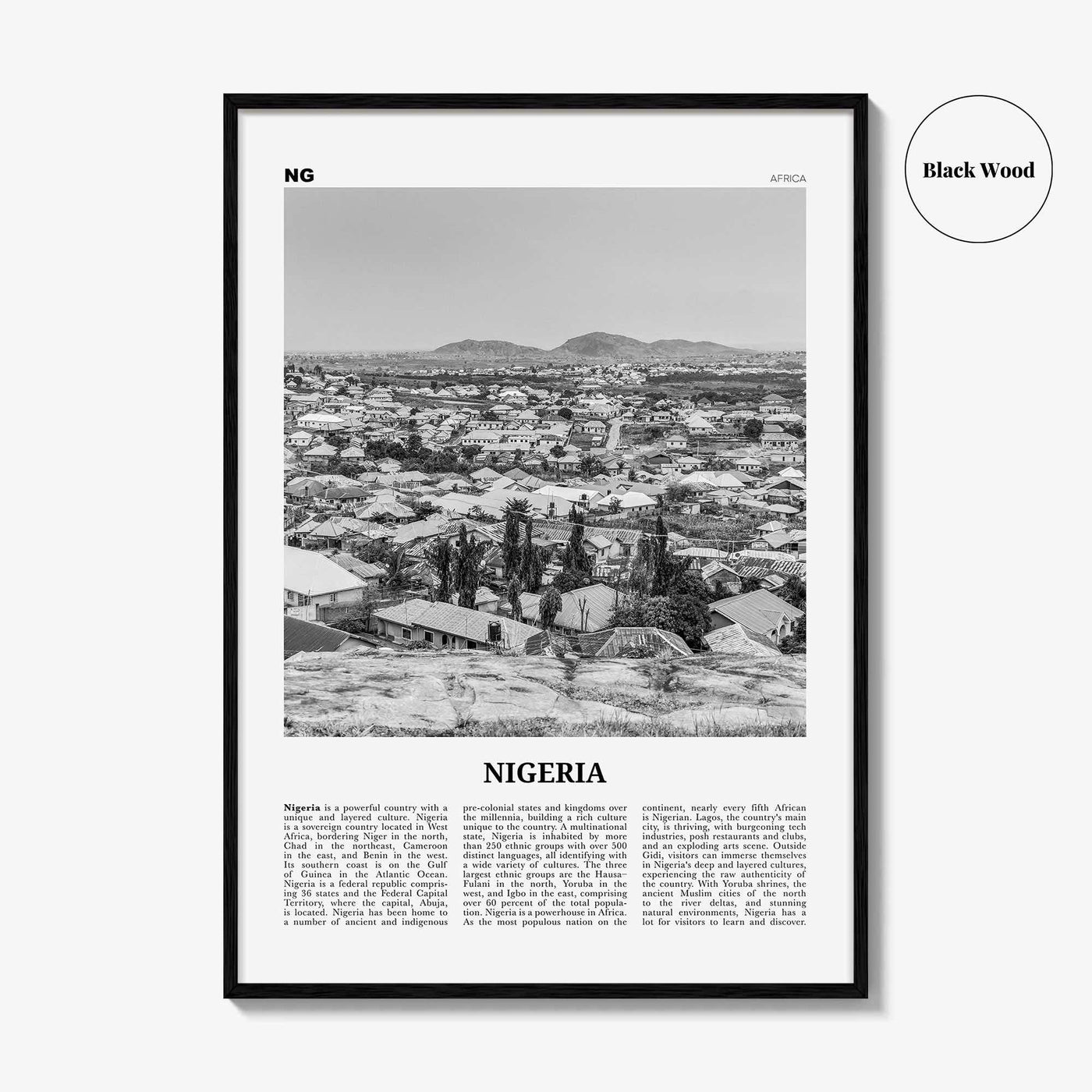 Nigeria Print Black and White No 2, Nigeria Wall Art, Nigeria Poster, Nigeria Photo, Nigeria Wall Decor, Nijeriya, Abuja, Lagos, Africa
