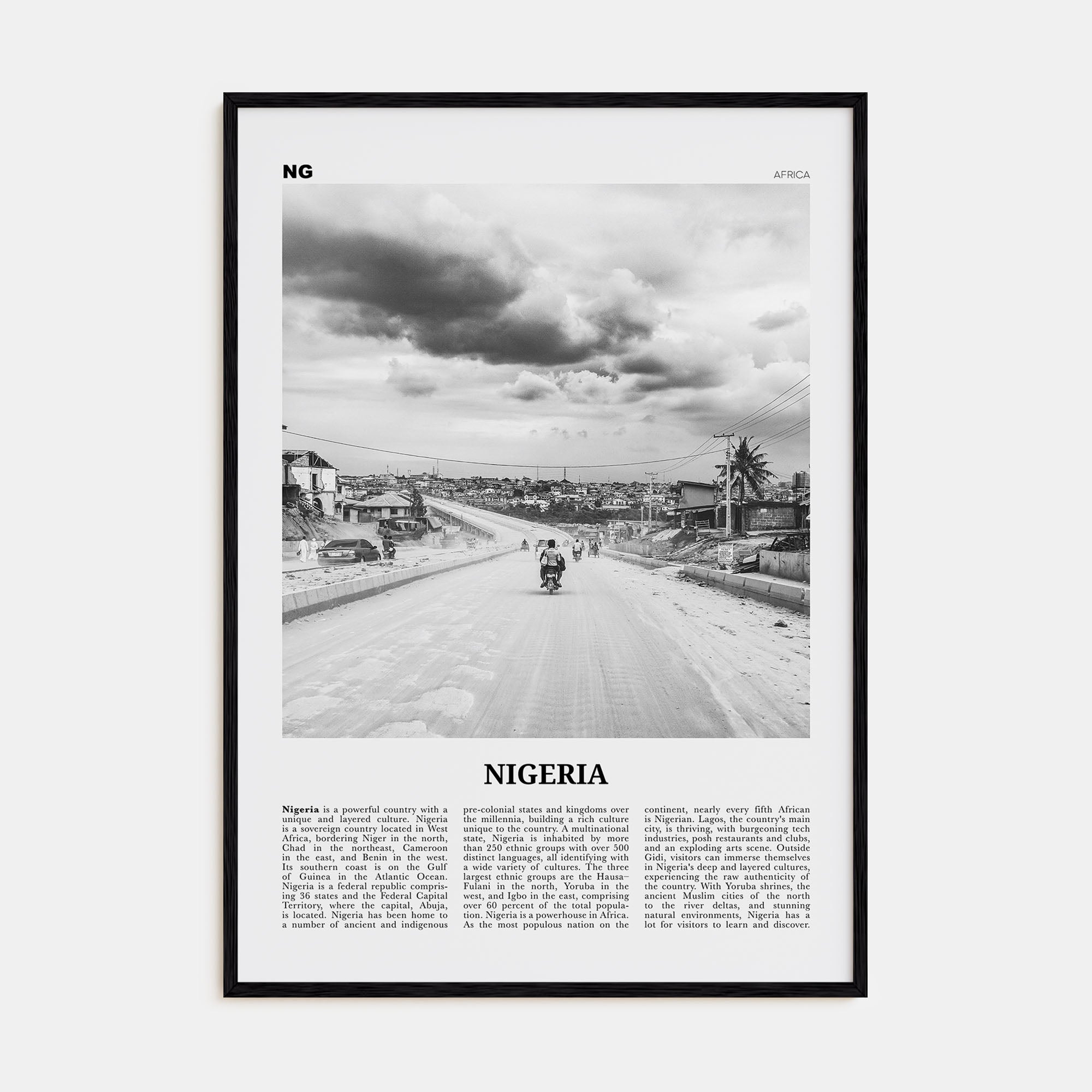 Nigeria Travel B&W No 3 Poster