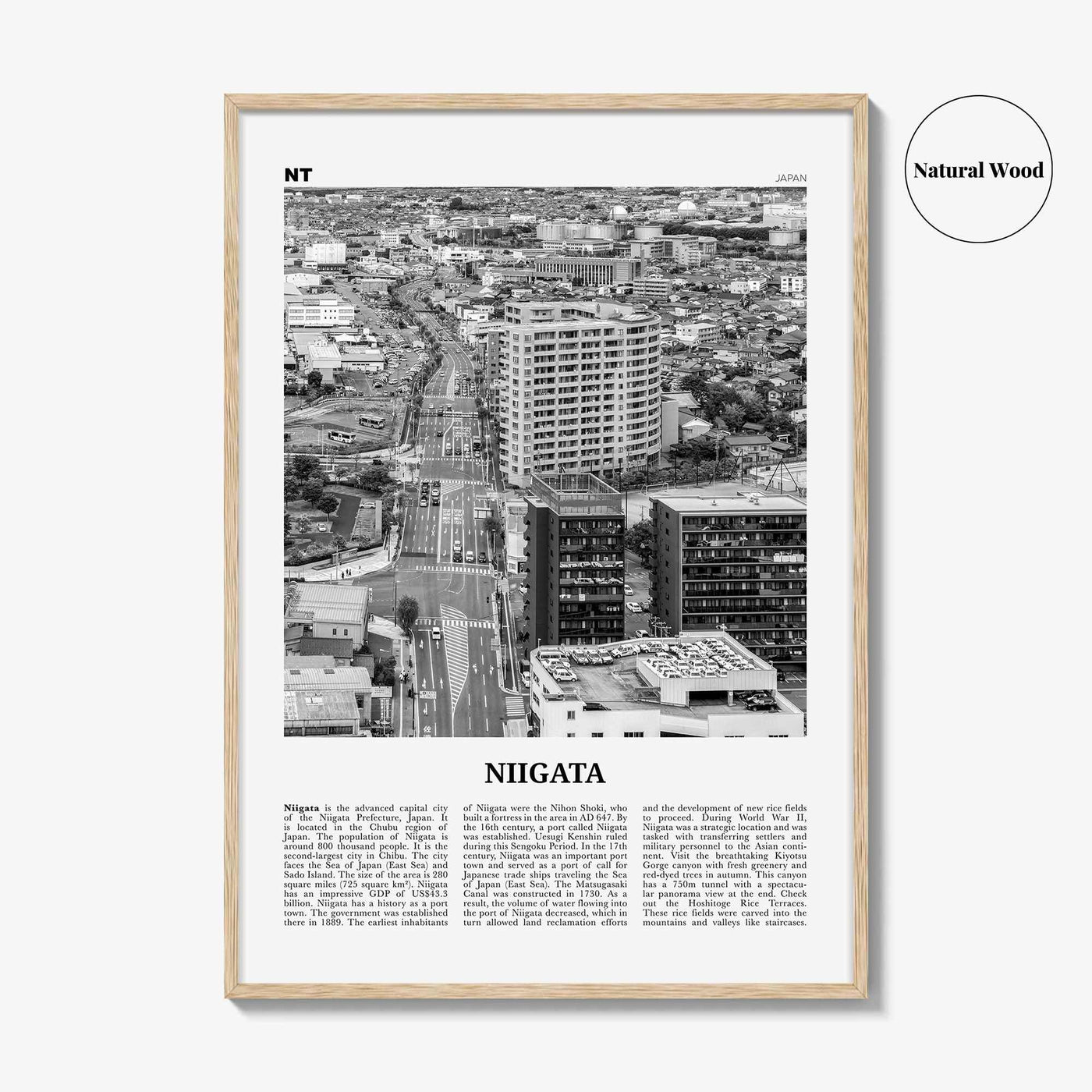 Niigata Print Black and White, Niigata Wall Art, Niigata Poster, Niigata Photo, Niigata Wall Décor, Niigata Map, Japan