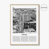 Niigata Print Black and White, Niigata Wall Art, Niigata Poster, Niigata Photo, Niigata Wall Décor, Niigata Map, Japan