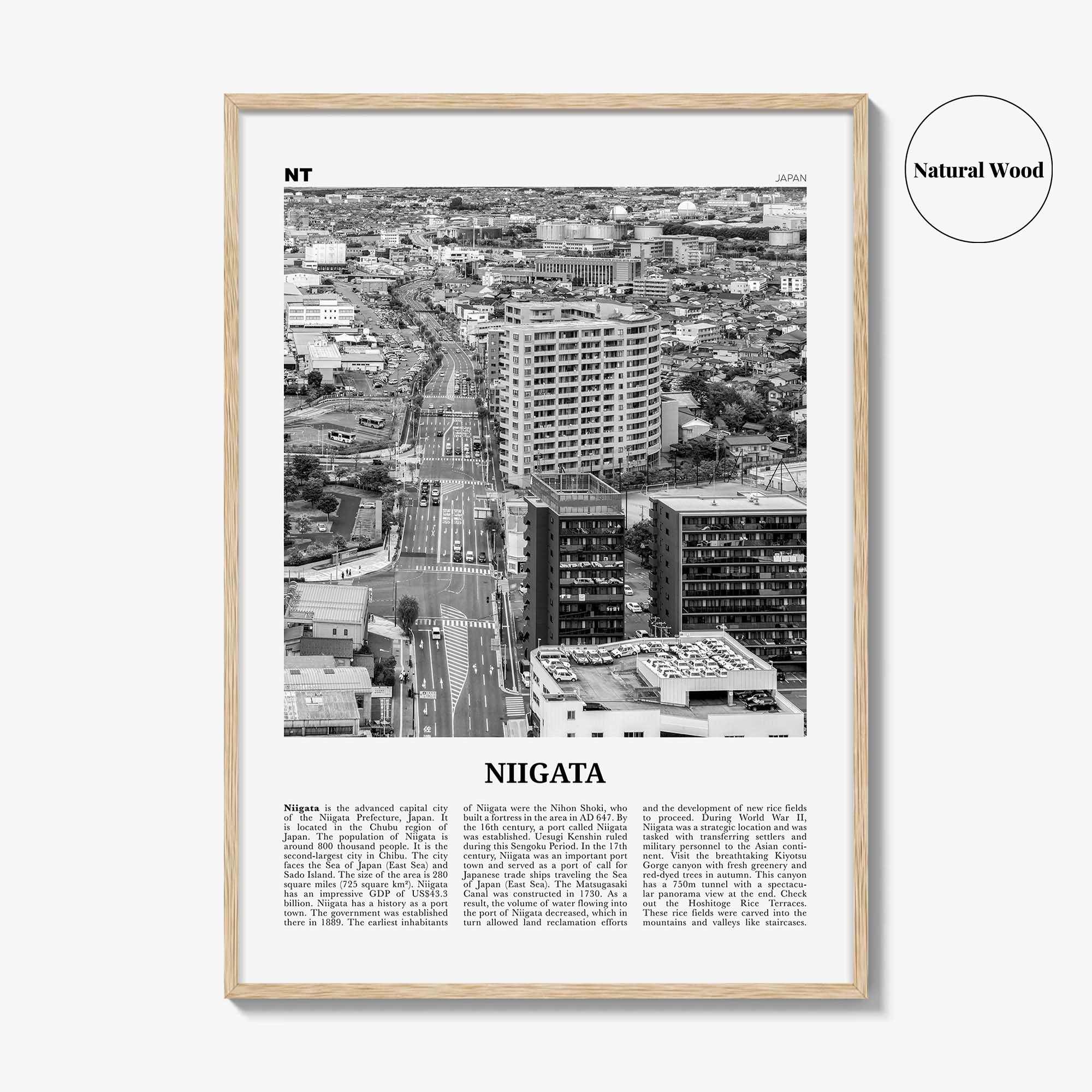 Niigata Print Black and White, Niigata Wall Art, Niigata Poster, Niigata Photo, Niigata Wall Décor, Niigata Map, Japan