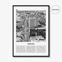 Niigata Print Black and White, Niigata Wall Art, Niigata Poster, Niigata Photo, Niigata Wall Décor, Niigata Map, Japan