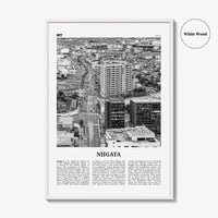 Niigata Print Black and White, Niigata Wall Art, Niigata Poster, Niigata Photo, Niigata Wall Décor, Niigata Map, Japan