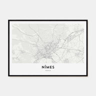 Nîmes Map Landscape Poster