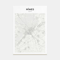 Nîmes Map Portrait Poster