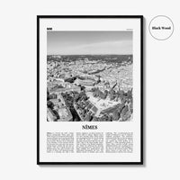 Nimes Print Black and White, Nîmes Wall Art, Nîmes Poster, Nîmes Photo, Nîmes Wall Décor, Nîmes Map, France
