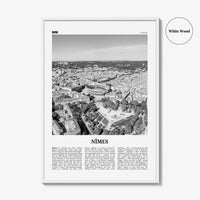 Nimes Print Black and White, Nîmes Wall Art, Nîmes Poster, Nîmes Photo, Nîmes Wall Décor, Nîmes Map, France