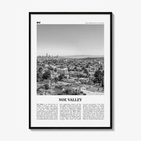 Noe Valley Print Black and White, Noe Valley Wall Art, Noe Valley Poster, Noe Valley Photo, Noe Valley Décor, Noe Valley Map, California