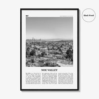 Noe Valley Print Black and White, Noe Valley Wall Art, Noe Valley Poster, Noe Valley Photo, Noe Valley Décor, Noe Valley Map, California