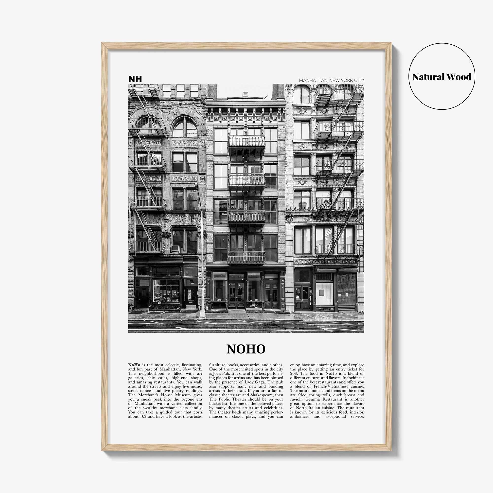 Noho Print Black and White, Noho Wall Art, Noho Poster, Noho Photo, Noho Wall Décor, Manhattan, New York, USA, United States