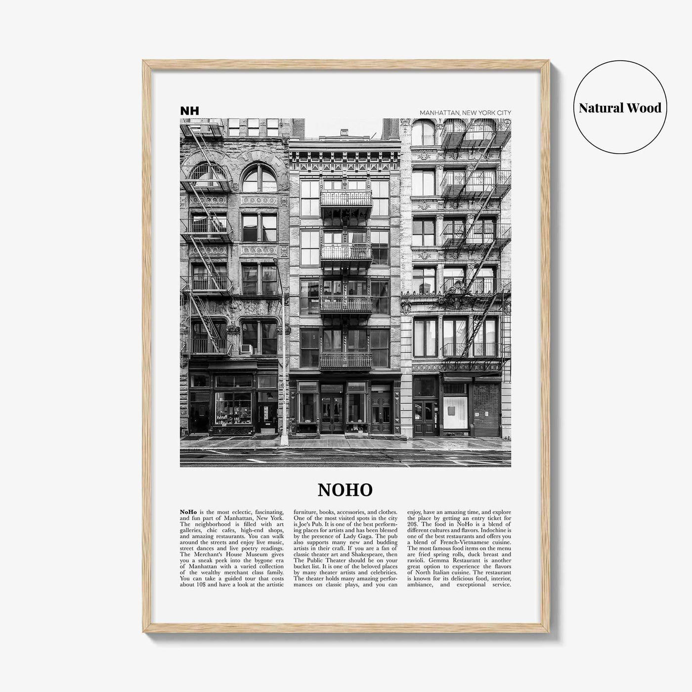 Noho Print Black and White, Noho Wall Art, Noho Poster, Noho Photo, Noho Wall Décor, Manhattan, New York, USA, United States