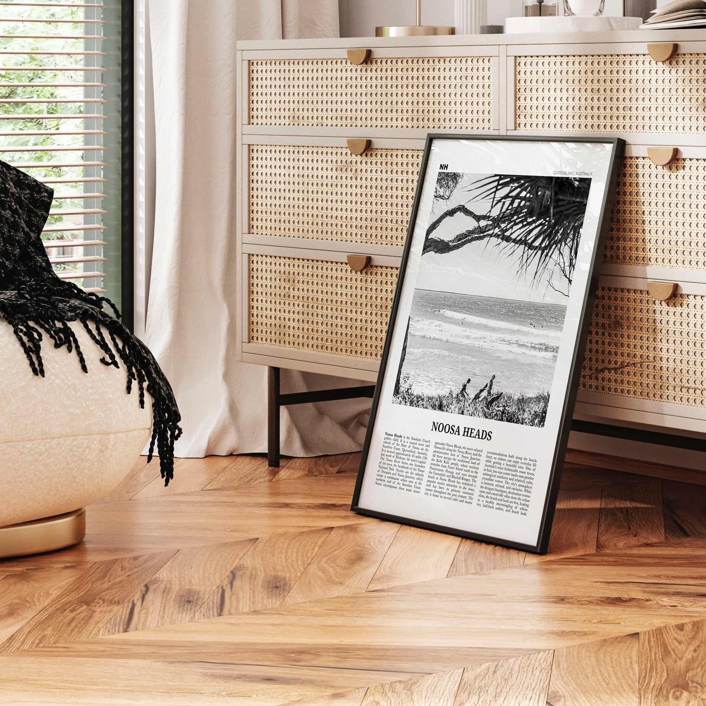 Noosa Heads Print Black and White No 1, Noosa Heads Wall Art, Noosa Heads Poster, Sunshine Coast Print, Queensland, Australia, Oceania