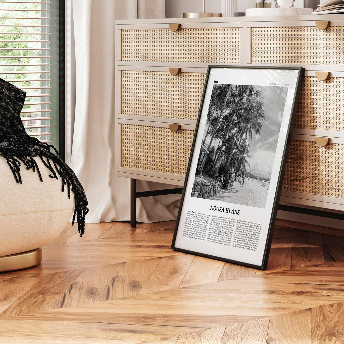 Noosa Heads Print Black and White No 2, Noosa Heads Wall Art, Noosa Heads Poster, Sunshine Coast Print, Queensland, Australia, Oceania