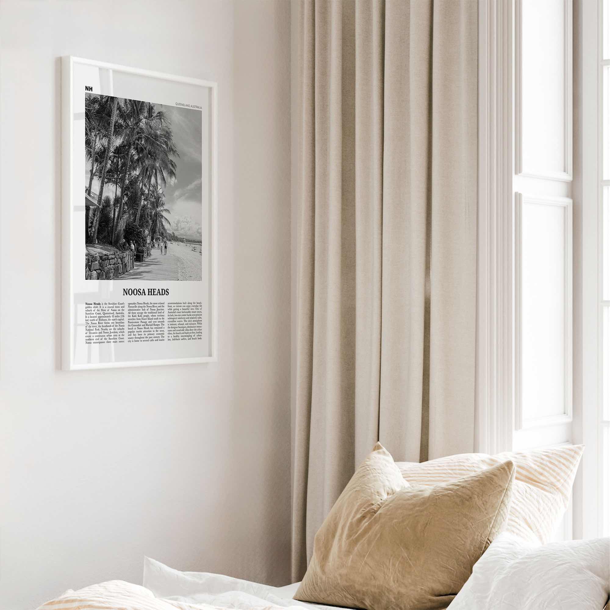 Noosa Heads Print Black and White No 2, Noosa Heads Wall Art, Noosa Heads Poster, Sunshine Coast Print, Queensland, Australia, Oceania
