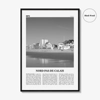 Nord Pas De Calais Print Black and White, Nord-Pas-de-Calais Wall Art, Nord-Pas-de-Calais Poster, Nord-Pas-de-Calais Photo, Wall Décor, Map