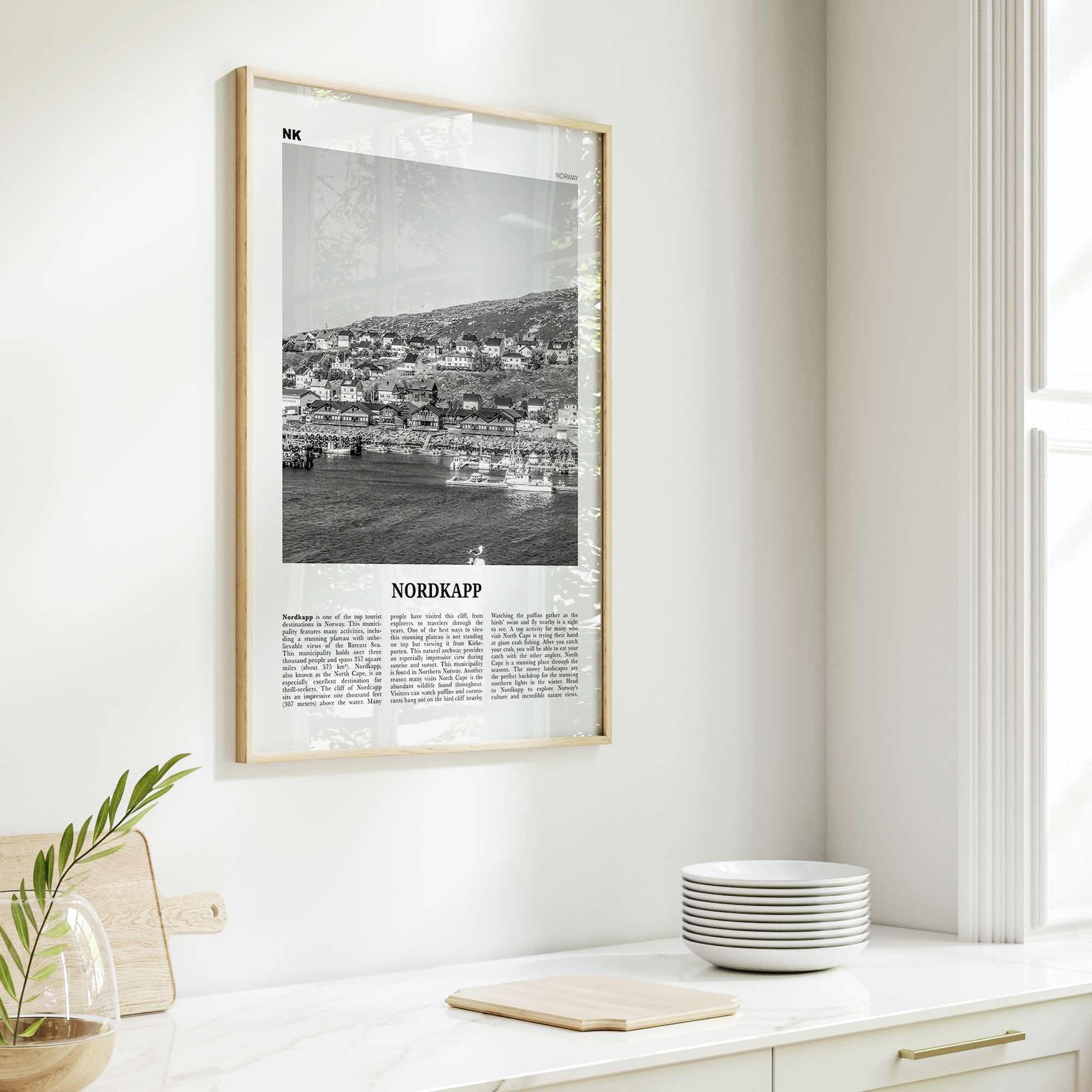 Nordkapp Print Black and White, Nordkapp  Wall Art, Nordkapp Poster,  Nordkapp Photo, Nordkapp Wall Décor, Nordkapp Map, Norway