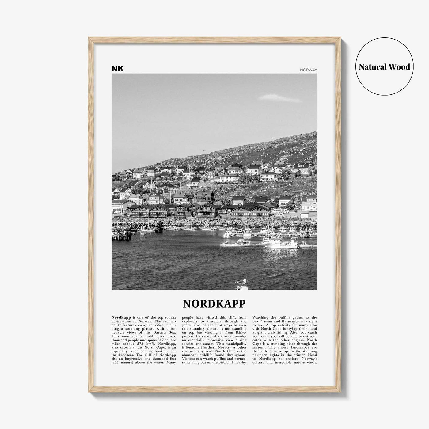 Nordkapp Print Black and White, Nordkapp  Wall Art, Nordkapp Poster,  Nordkapp Photo, Nordkapp Wall Décor, Nordkapp Map, Norway