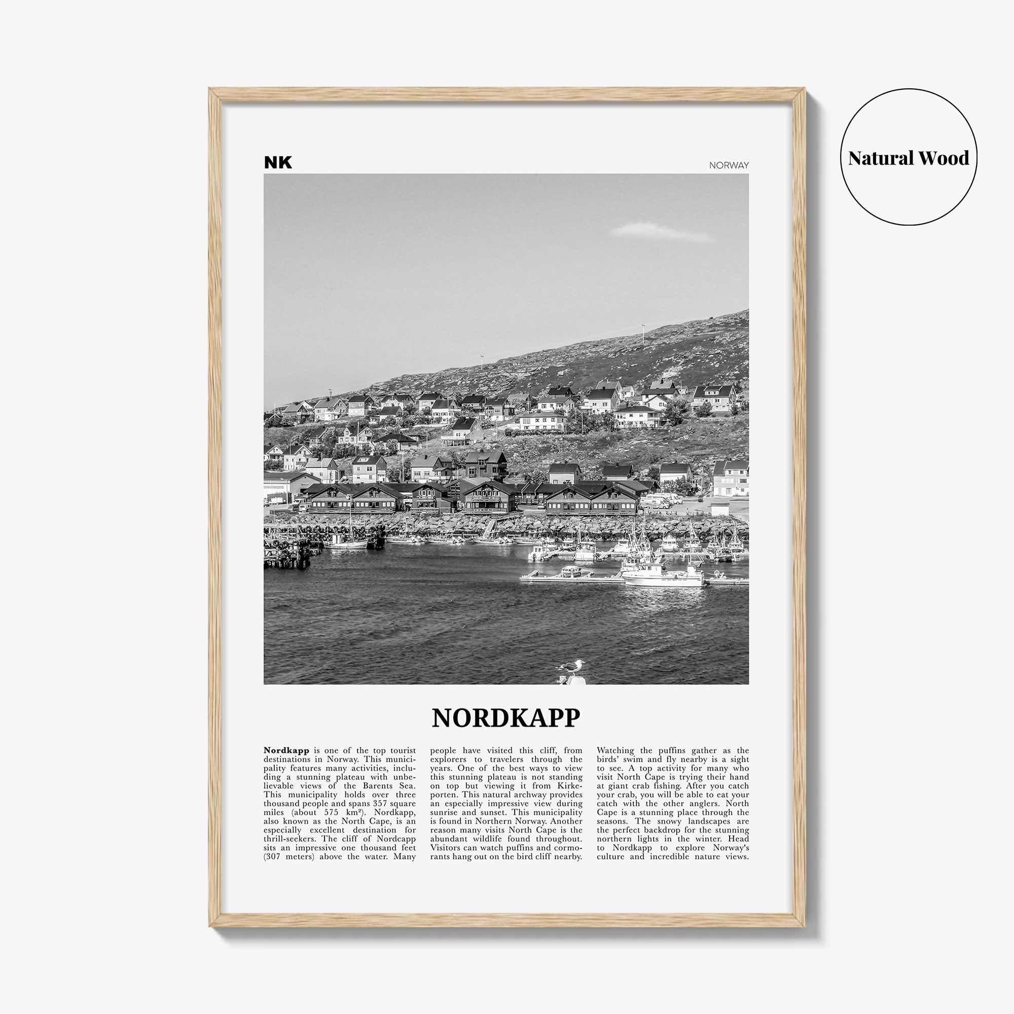Nordkapp Print Black and White, Nordkapp  Wall Art, Nordkapp Poster,  Nordkapp Photo, Nordkapp Wall Décor, Nordkapp Map, Norway