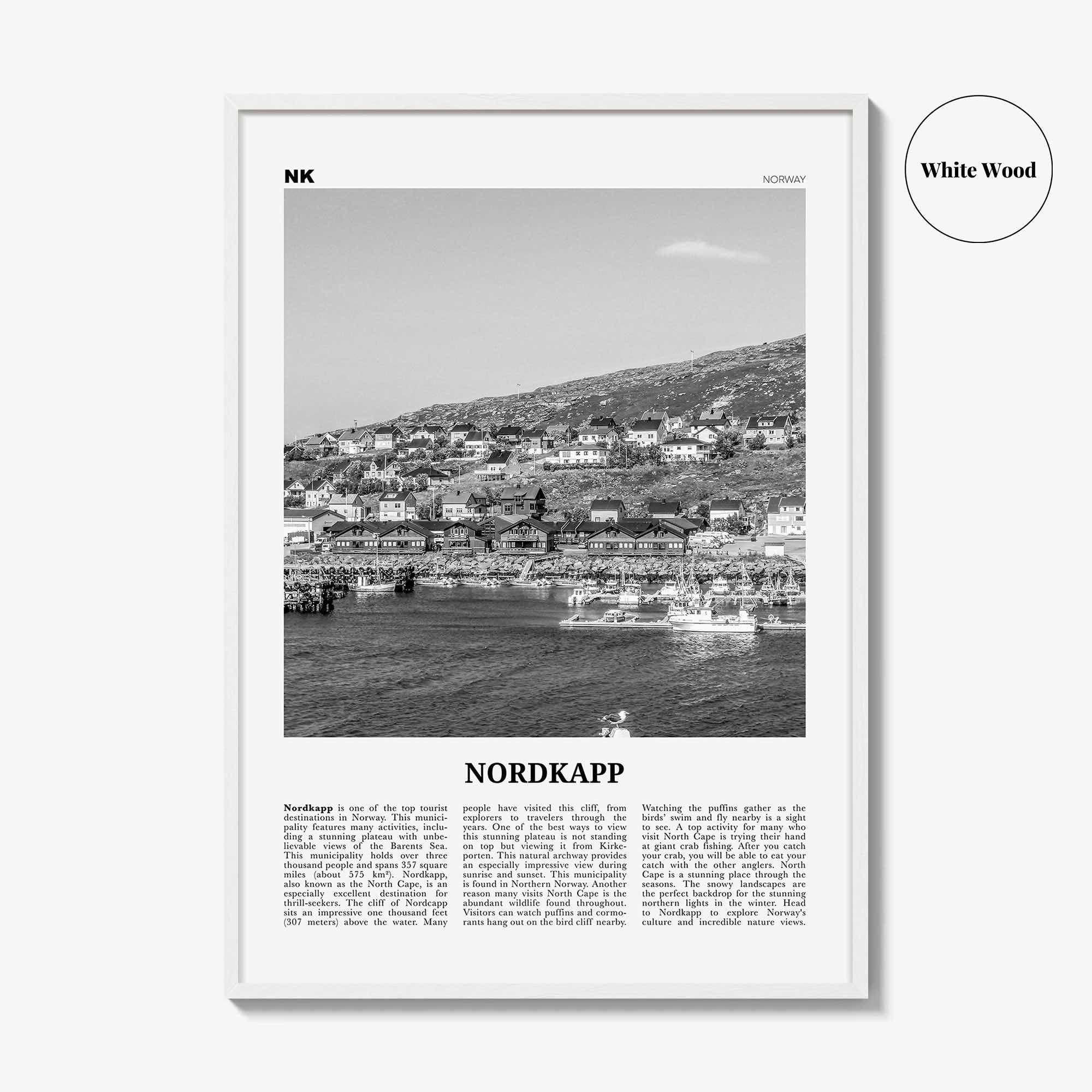 Nordkapp Print Black and White, Nordkapp  Wall Art, Nordkapp Poster,  Nordkapp Photo, Nordkapp Wall Décor, Nordkapp Map, Norway