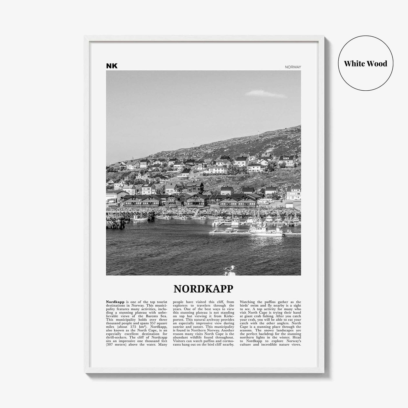 Nordkapp Print Black and White, Nordkapp  Wall Art, Nordkapp Poster,  Nordkapp Photo, Nordkapp Wall Décor, Nordkapp Map, Norway