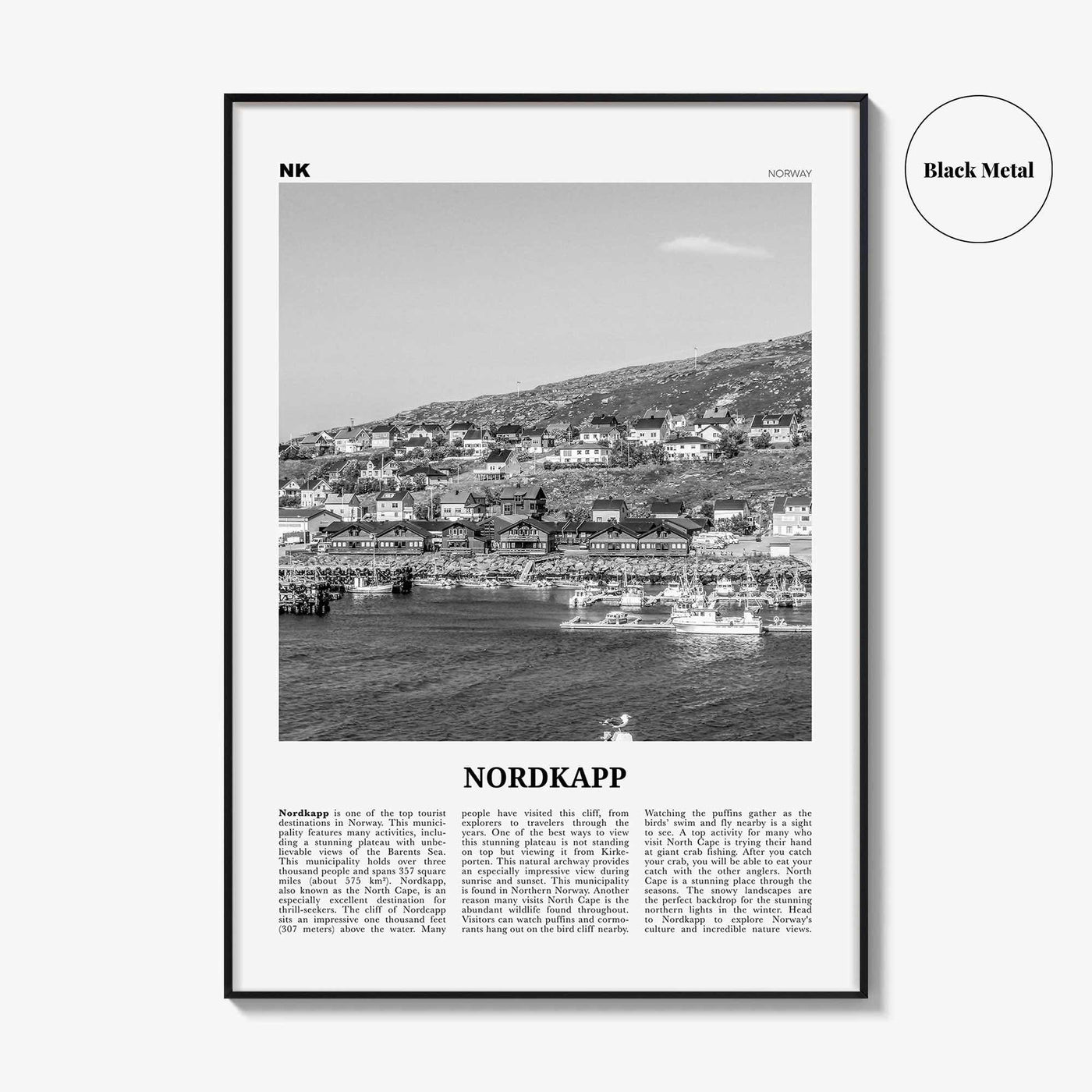 Nordkapp Print Black and White, Nordkapp  Wall Art, Nordkapp Poster,  Nordkapp Photo, Nordkapp Wall Décor, Nordkapp Map, Norway