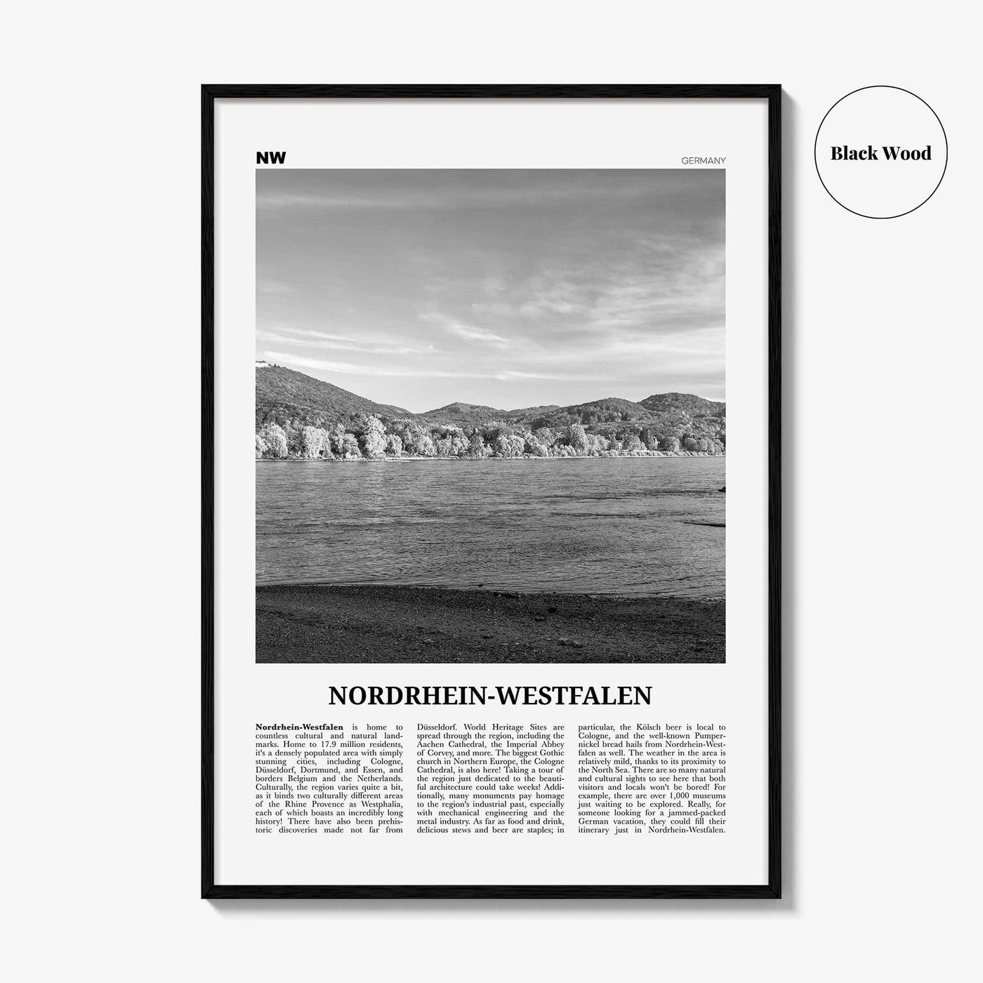 Nordrhein Westfalen Print Black and White, Nordrhein-Westfalen Wall Art, Nordrhein-Westfalen Poster, Nordrhein-Westfalen Photo, Germany
