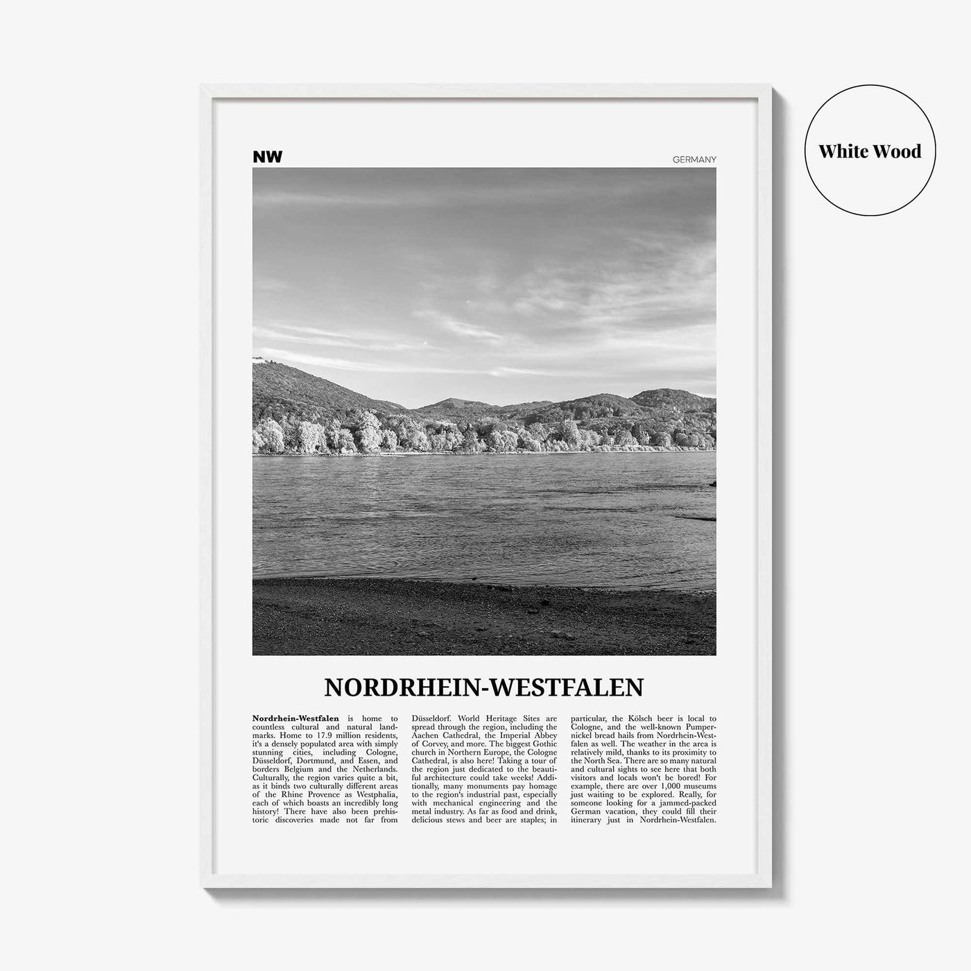 Nordrhein Westfalen Print Black and White, Nordrhein-Westfalen Wall Art, Nordrhein-Westfalen Poster, Nordrhein-Westfalen Photo, Germany